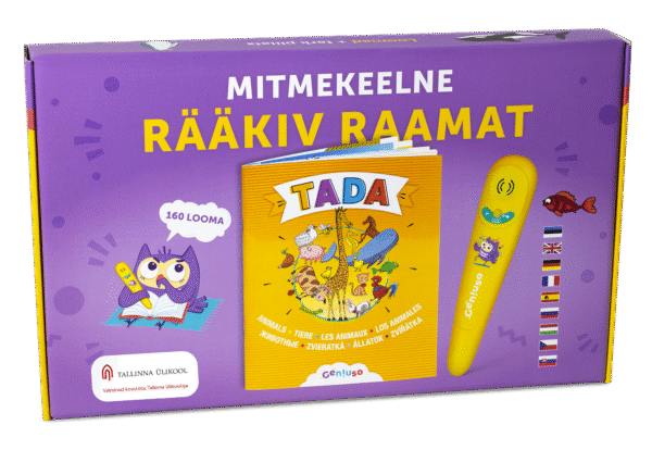 TADA rääkiva raamatu stardikomplekt: pliiats ja loomade teema