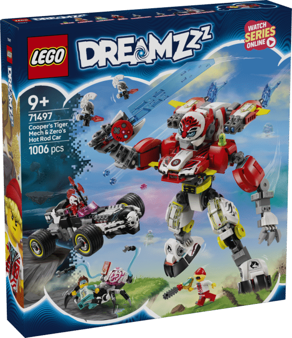 LEGO Dreamzzz Cooperi tiigrirobot ja Zero hot-rod-auto