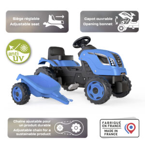 Smoby Traktor sinine Farmer XL käruga - Image 2