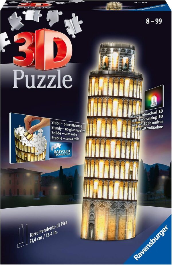 Ravensburger 3D pimedas helendav pusle Pisa torn 216 tk