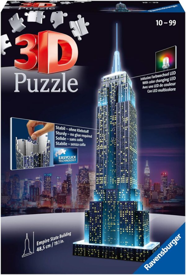 Ravensburger 3D pimedas helendav pusle Empire State Building 216 tk