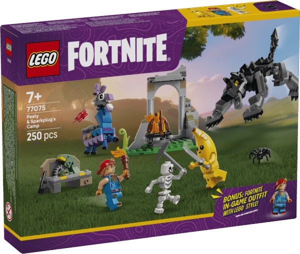 LEGO Fortnite Peely ja sparkplugi laager