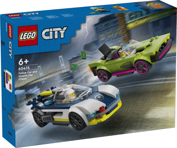 LEGO City Politseiauto ja muskelauto tagaajamine