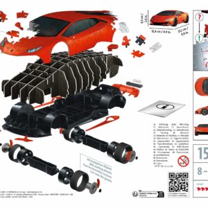 Ravensburger 3D pusle Lamborghini Huracan EVO Arancio - Image 3