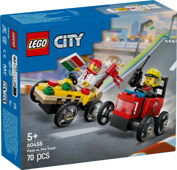 LEGO City Pitsaauto vs tuletõrjeauto võidusõiduautode komplekt