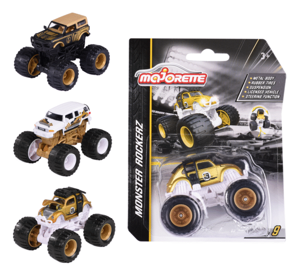 Majorette monsterauto Rockerz kuldne 3 erinevat