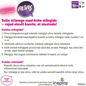 Tactic lauamäng Hilisõhtune eriti karm Alias - Image 3