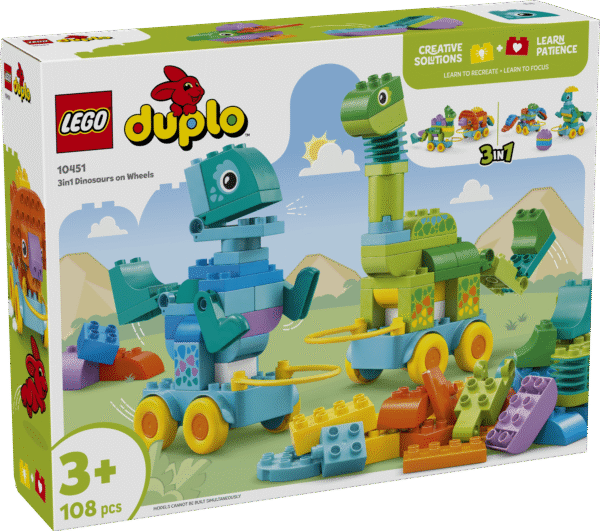 LEGO DUPLO Kolm ühes: dinosaurused ratastel