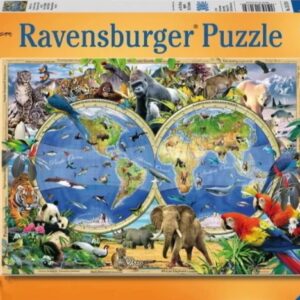 Ravensburger pusle 300 tk Maailma atlas loomadega