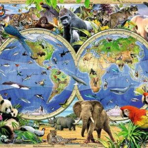 Ravensburger pusle 300 tk Maailma atlas loomadega - Image 2