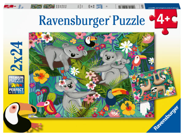 Ravensburger pusle 2x24 tk Koaalad ja laiskloomad