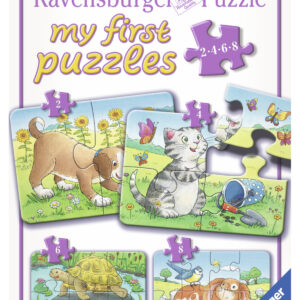 Ravensburger minu esimene pusle 2-4-6-8 tk Koer, kass, kilpkonn ja jänku