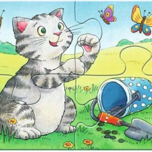 Ravensburger minu esimene pusle 2-4-6-8 tk Koer, kass, kilpkonn ja jänku - Image 2