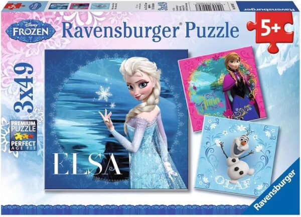Ravensburger pusle 3x49 tk Disney Lumekuninganna / Frozen