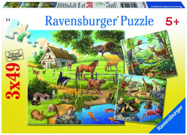 Ravensburger pusle 3x49 tk Loomad