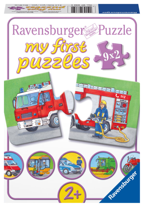 Ravensburger minu esimene pusle 9x2 tk Ametiautod