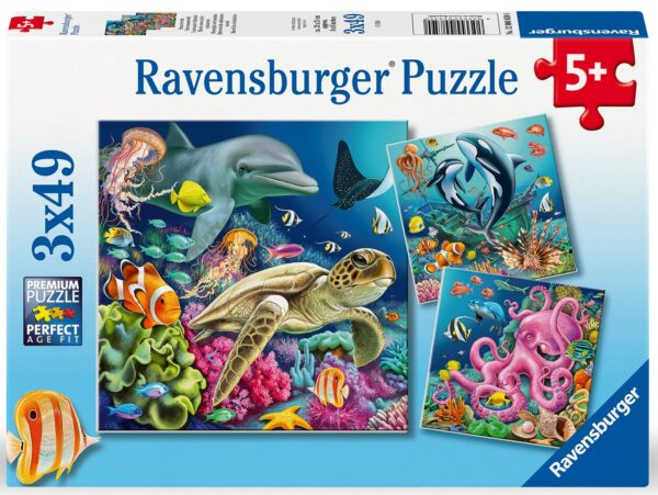 Ravensburger pusle 3x49 tk Mereloomad