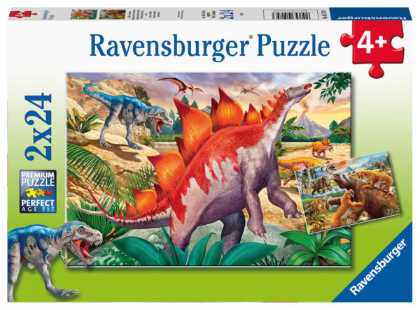 Ravensburger pusle 2x24 tk Dinosaurused ja eelajaloo imetajad