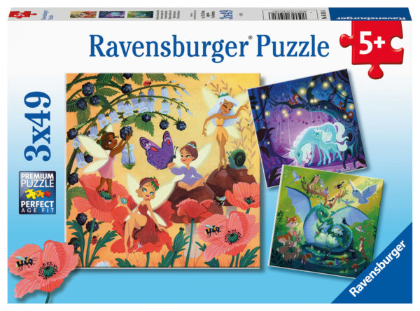 Ravensburger pusle 3x49 tk Maagilised tegelased