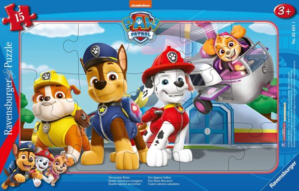 Ravensburger väike plaatpusle 15 tk Käpa patrull Neli vaprat kaitsjat