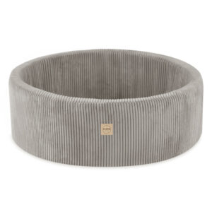 PLUSH NEST pallibassein, beež, ümmargune, premium corduroy, 90x30, 200 palli: pärl, sinine, kuldne - pilt 4