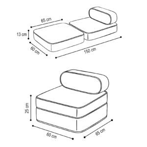 PLUSH NEST lapse lamamistool, 150x60x25 cm, beež kordvillane premium - pilt 3