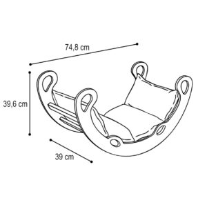 PLUSH NEST Laste kiikur XS Mini Rocker 2in1 + padi Light Beige, valge, Wooden Play - pilt 3