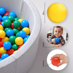 Dry pool balls, 6 cm, set of 200: blue, green, red, yellow - pilt 4