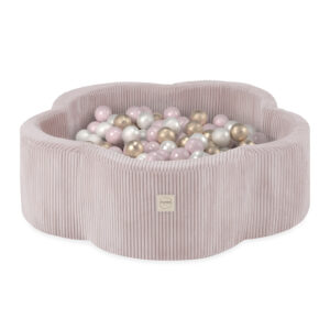 PLUSH NEST Dry flower bassein , 95x30, heleroosa, premium corduroy, Floral Fun Zone, 300 palli: pärl, heleroosa pärl, kuldne