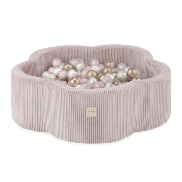 PLUSH NEST Dry flower bassein , 95x30, heleroosa, premium corduroy, Floral Fun Zone, 300 palli: pärl, heleroosa pärl, kuldne