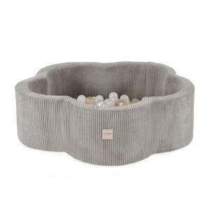Pluusipesa Dry lillebassein, 95x30, beež, premium corduroy, Floral Fun Zone, 200 palli: pärl, kuld, läbipaistev