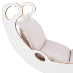 PLUSH NEST Laste kiikur XS Mini Rocker 2in1 + padi Light Beige, valge, Wooden Play - pilt 4