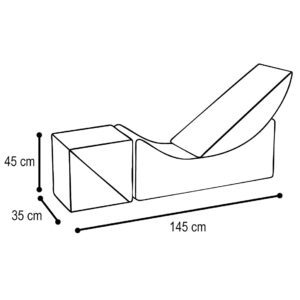 PLUSH NEST Laste lamamistool, lamamistool, 145x35x45cm, premium sinine kordvillane - pilt 3