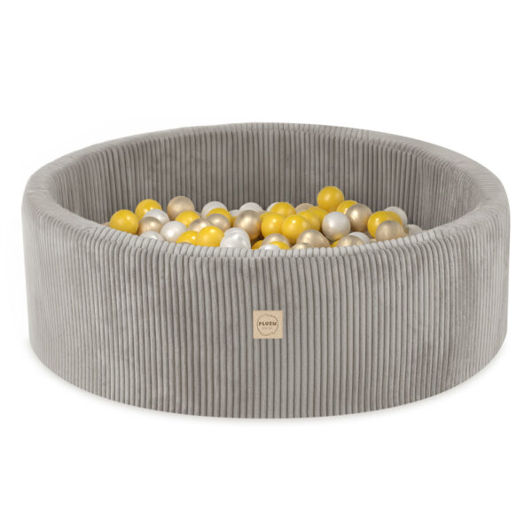 PLUSH NEST pallibassein, beež, ümmargune, koordi, 90x30, 200 palli: pärl, kollane, kuldne
