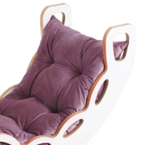 PLUSH NEST Small Rocker 4-in-1 kiikeder + ronimissein/libisemine + padi (lilla samet), valge Wooden Play - pilt 4