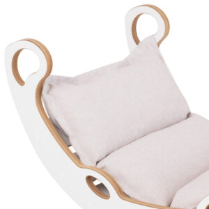 PLUSH NEST Laste kiikur XS Mini Rocker 2in1 + padi Light Beige, valge, Wooden Play - pilt 5
