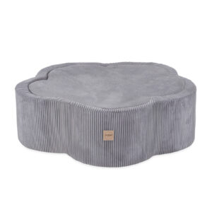 PLUSH NEST Kuivlillebassein matiga , 95x30, hall, premium corduroy, Floral Fun Zone, 300 palli: pärl, hõbedane, helesinine - pilt 4