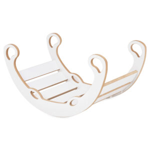 PLUSH NEST Laste kiikur XS Mini Rocker 2in1 + padi Light Beige, valge, Wooden Play - pilt 8
