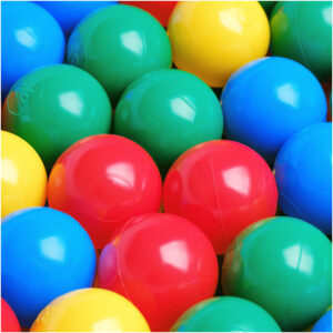 Dry pool balls, 6 cm, set of 200: blue, green, red, yellow