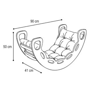 PLUSH NEST Small Rocker 4-in-1 kiikeder + ronimissein/libisemine + padi (lilla samet), valge Wooden Play - pilt 3
