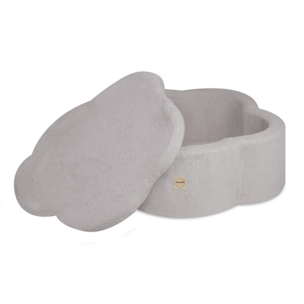 PLUSH NEST Dry flower pool with mat, 95x30 cm, grey lamb