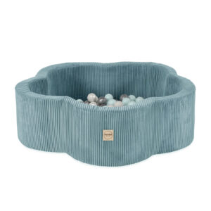 PLUSH NEST Dry flower bassein, 95x30, sinine, premium corduroy, Floral Fun Zone, 200 palli: pearl, pearl mint, silver