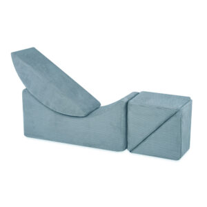 PLUSH NEST Laste lamamistool, lamamistool, 145x35x45cm, premium sinine kordvillane - pilt 4