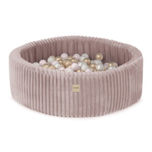 PLUSH NEST Dry Pool, ümmargune, 90x30 cm, roosa, Puffy Lamell (+200 palli pärl, heleroosa pärl, kuldne)