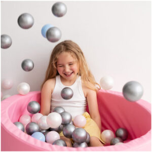 Dry pool balls, 6 cm, set of 200: pearl, silver, pearl light pink - pilt 5