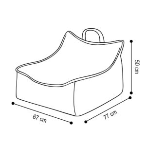 PLUSH NEST Puffy Square tugitool, 77x67x50, sinine, premium corduroy - pilt 3