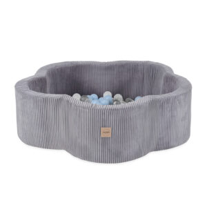 Pluusipesa Dry Flower Pool , 95x30, hall, premium corduroy, Floral Fun Zone, 200 palli: pärl, hõbedane, helesinine