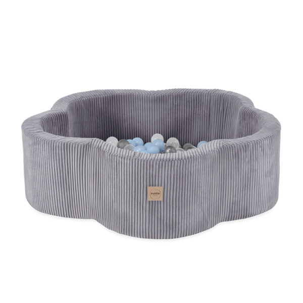 Pluusipesa Dry Flower Pool , 95x30, hall, premium corduroy, Floral Fun Zone, 200 palli: pärl, hõbedane, helesinine