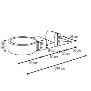 PLUSH NEST Mänguväljak 3 elementi + kuiv bassein 90x30 (+200 palli: pärl, hõbedane, helesinine), hall, premium corduroy - pilt 3