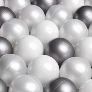 Dry pool balls, 6 cm, set of 200: pearl, transparent, silver